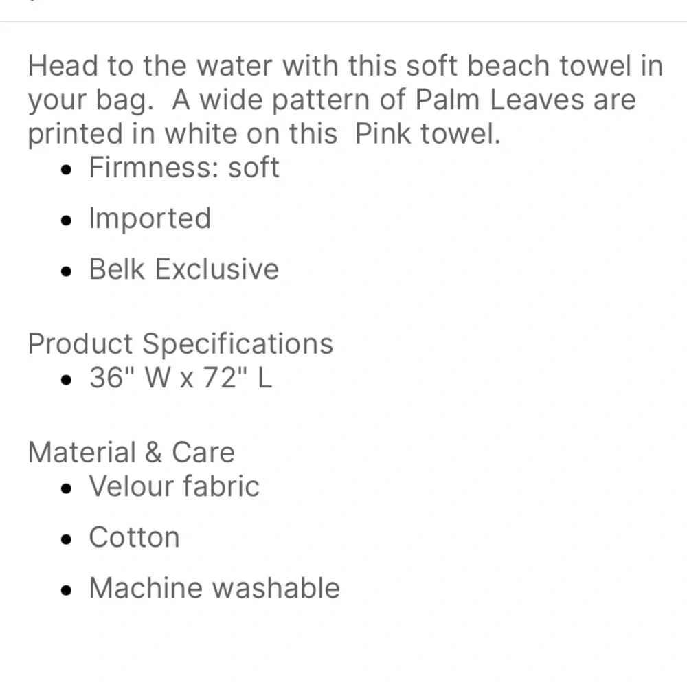 Crown & Ivy pink palm beach towel NWT